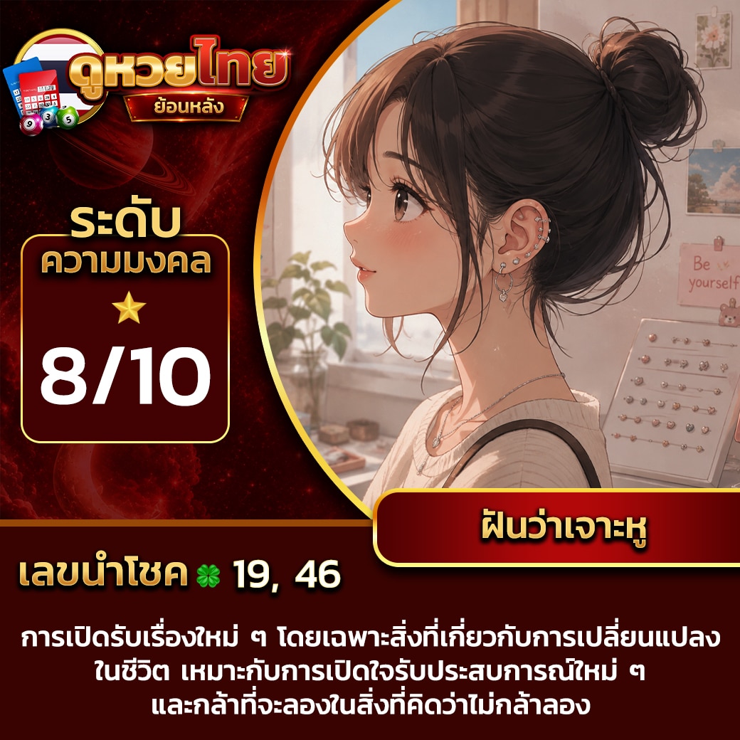 ฝันว่าเจาะหู