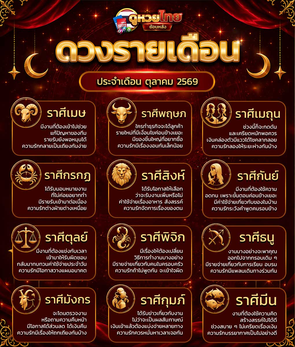 ดวงเดือนตุลาคม 2569