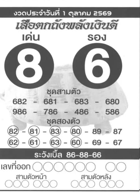 หวยเสือตกถัง 1/10/69